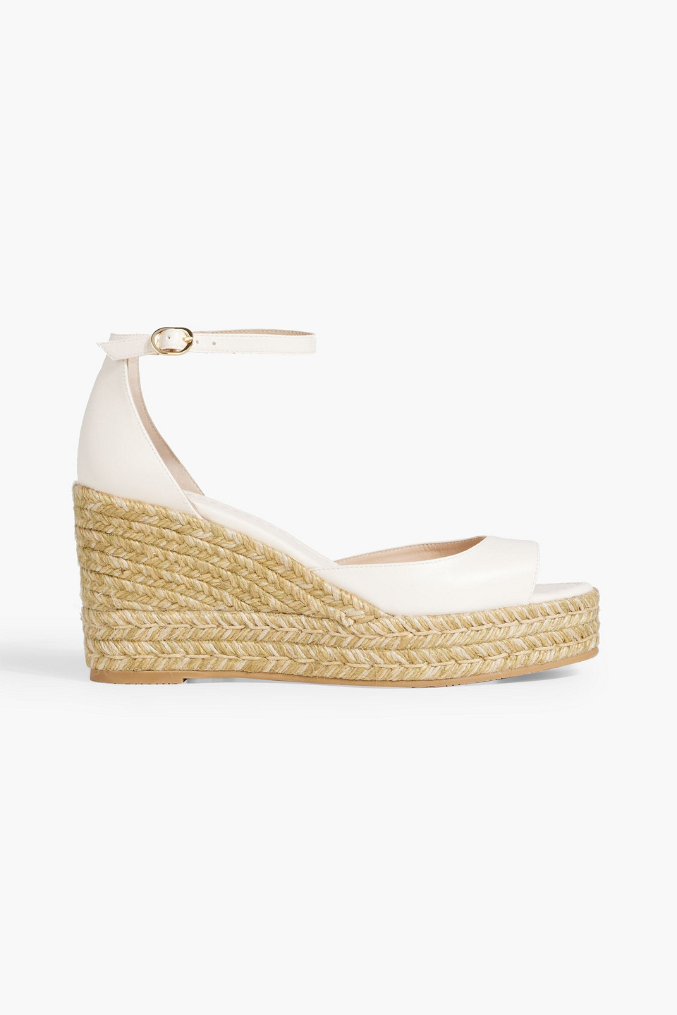 Stuart Weitzman Ndistia Leather Espadrille Wedge Sandals In Pastel Pink