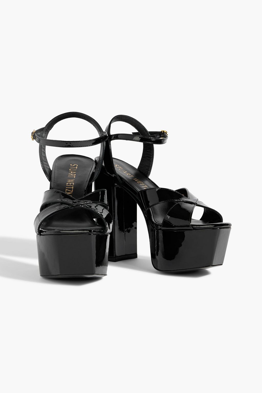STUART WEITZMAN Miami パテントレザー プラットフォームサンダル