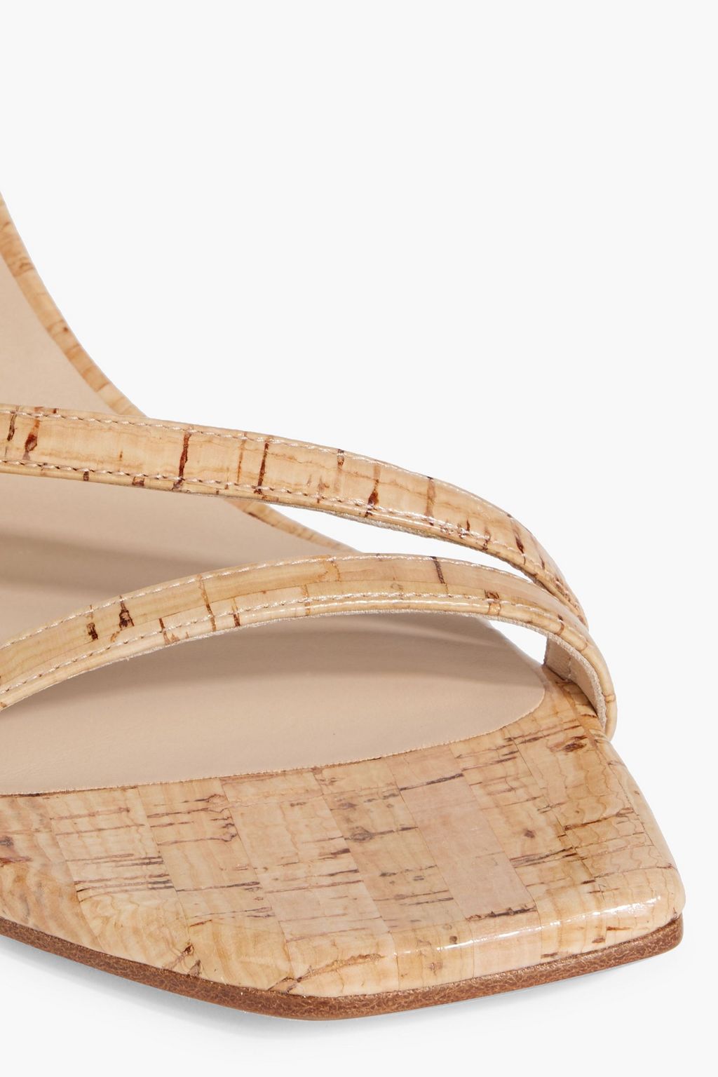 STUART WEITZMAN Oasis 50 コルク ウェッジサンダル パテント仕上げ