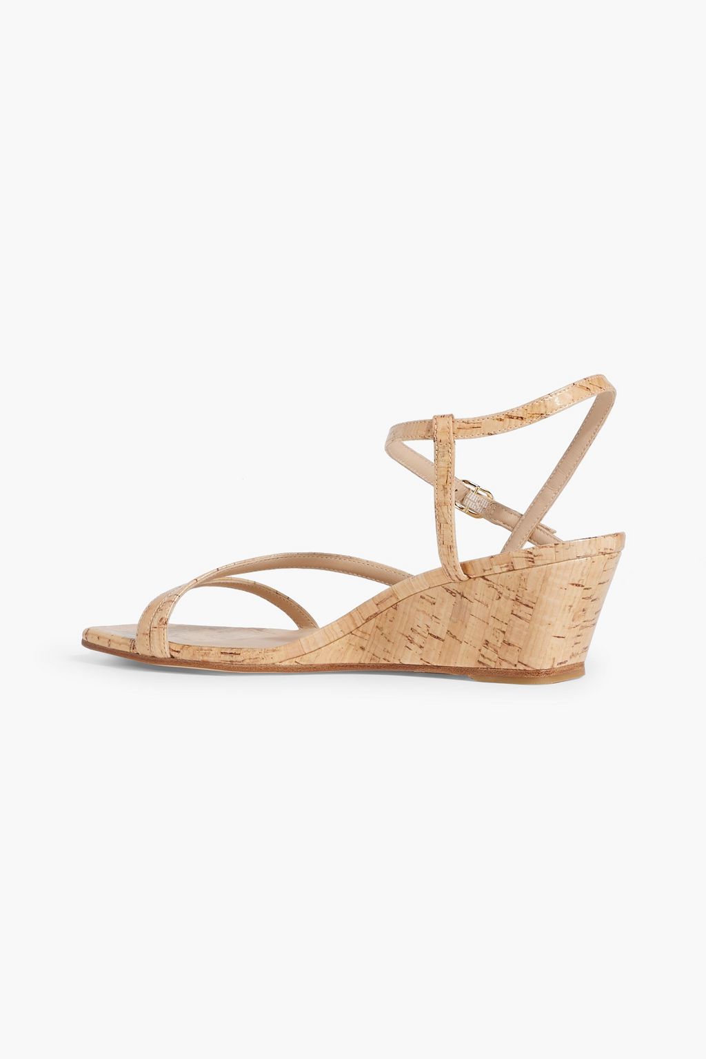 STUART WEITZMAN Oasis 50 コルク ウェッジサンダル パテント仕上げ
