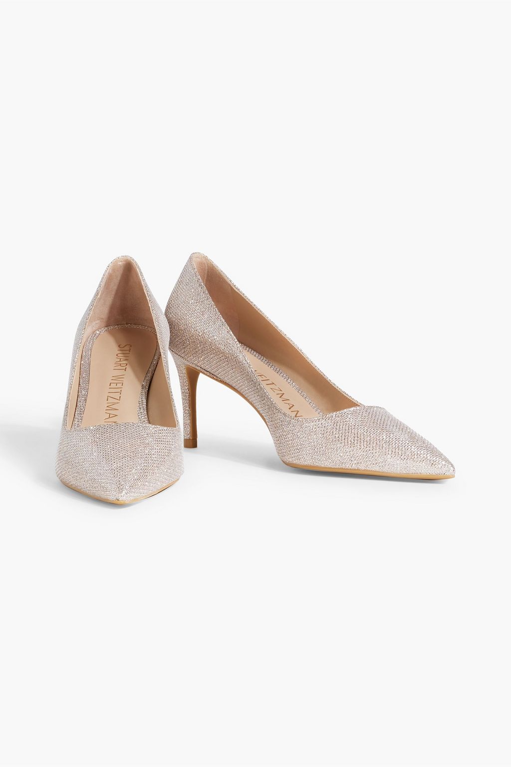 STUART WEITZMAN Linsi 75 metallic woven pumps