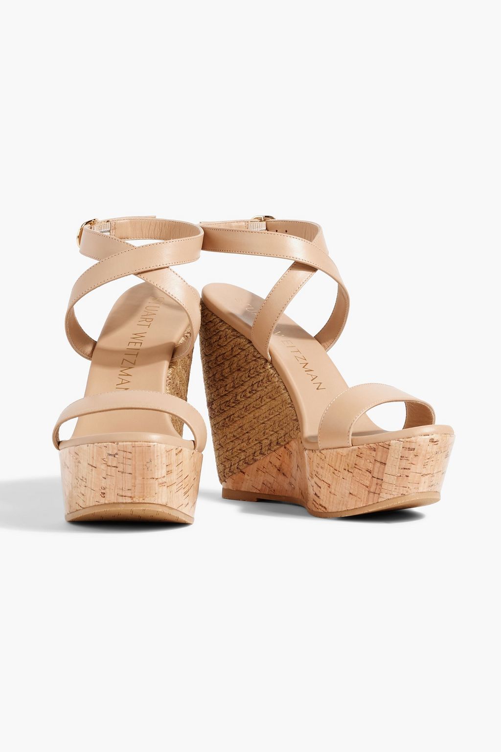 STUART WEITZMAN Leather espadrille wedge sandals
