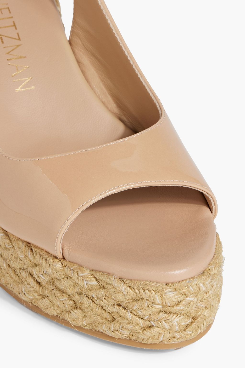STUART WEITZMAN Island パテントレザー スリングバックエスパドリーユウェッジサンダル