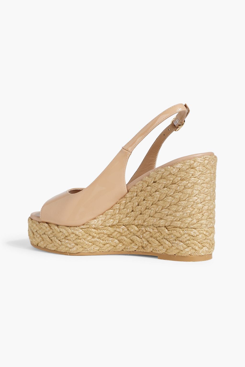 STUART WEITZMAN Island パテントレザー スリングバックエスパドリーユウェッジサンダル
