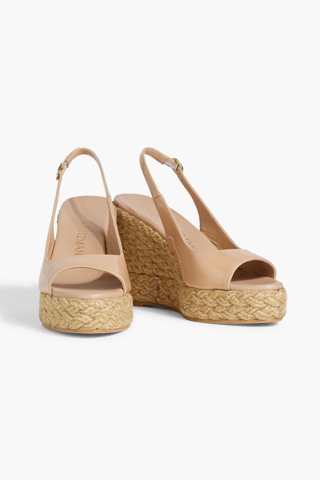 STUART WEITZMAN Island パテントレザー スリングバックエスパドリーユウェッジサンダル
