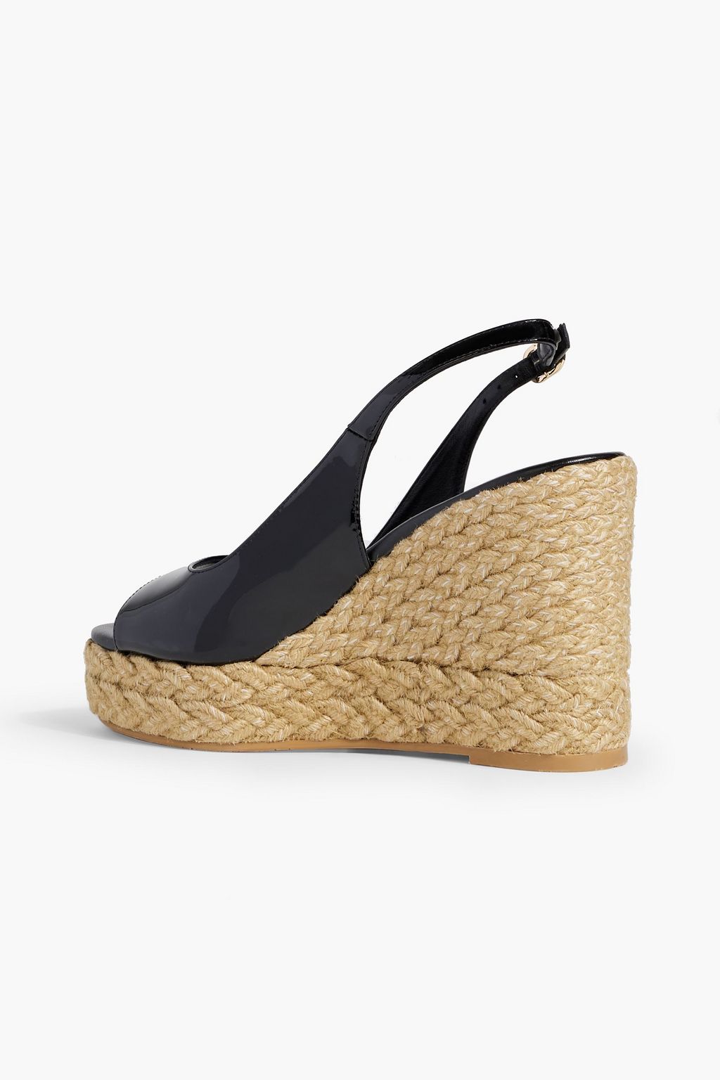 STUART WEITZMAN Island パテントレザー スリングバックエスパドリーユウェッジサンダル