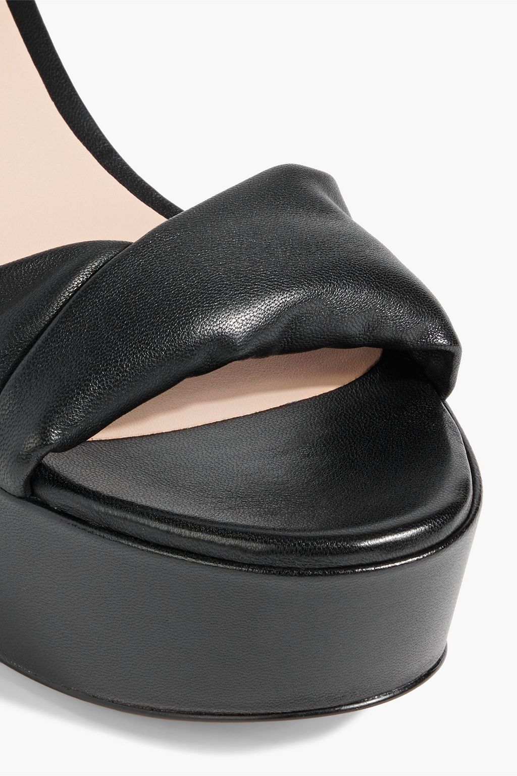 STUART WEITZMAN レザー プラットフォームサンダル ツイスト入り