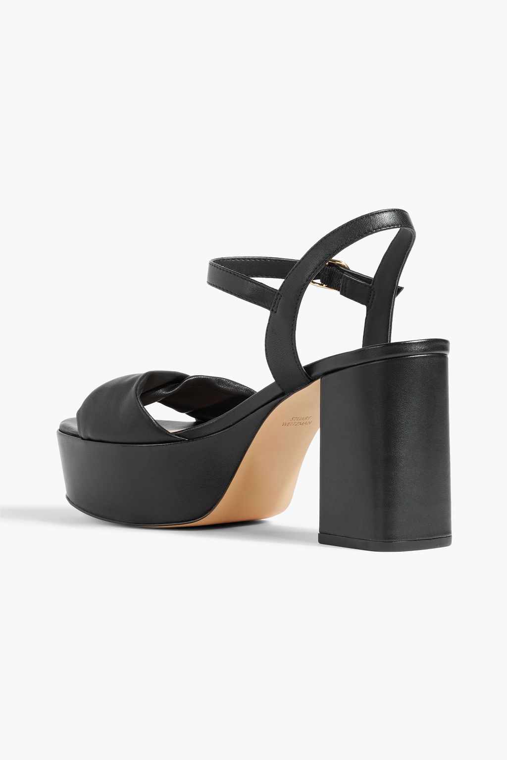 STUART WEITZMAN レザー プラットフォームサンダル ツイスト入り