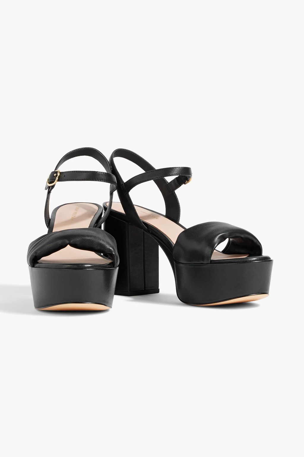 STUART WEITZMAN レザー プラットフォームサンダル ツイスト入り