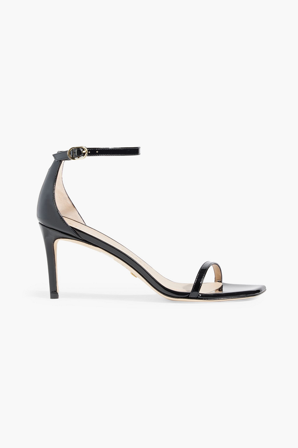Stuart Weitzman Patent-leather Sandals In Black