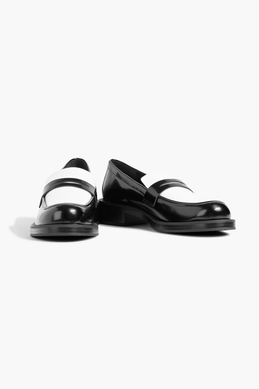 STUART WEITZMAN Palmer two-tone leather loafers