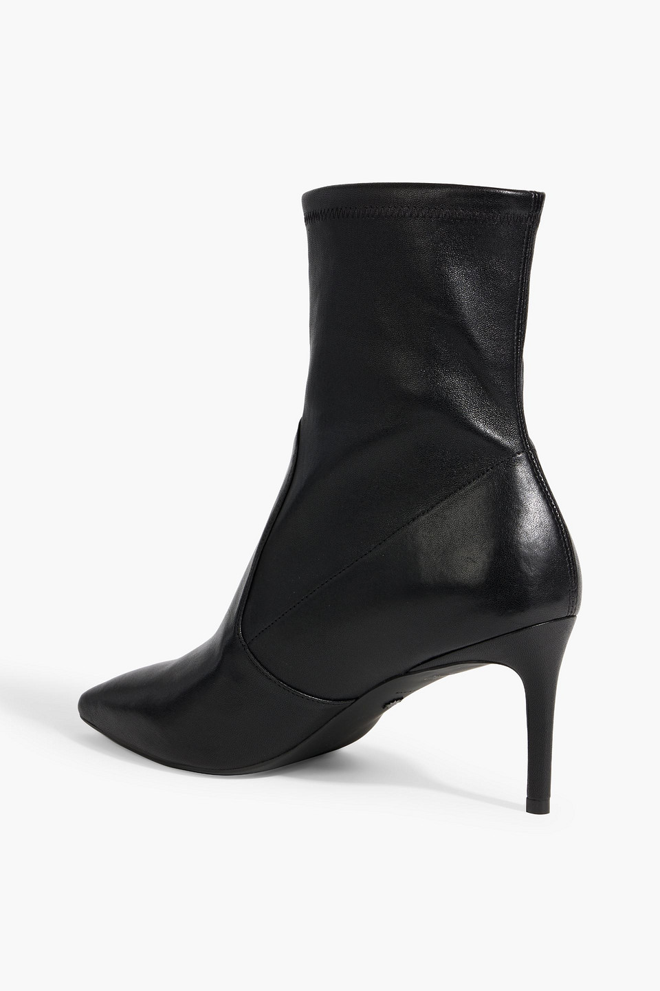 Stuart Weitzman Linsi 75 Leather Sock Boots In Black