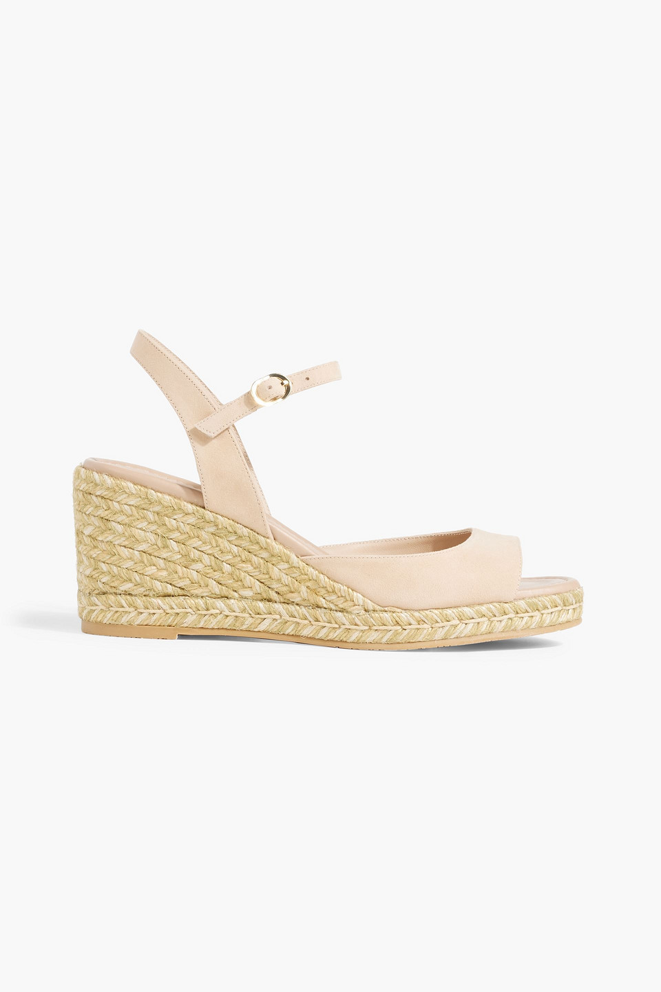 STUART WEITZMAN TIA SUEDE ESPADRILLE WEDGE SANDALS