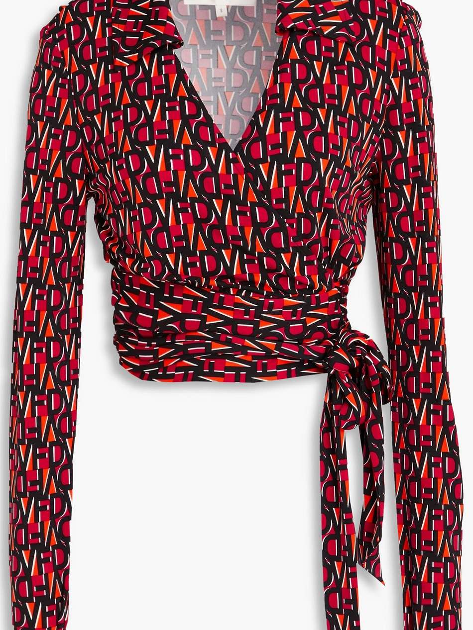bobbie printed jersey wrap top