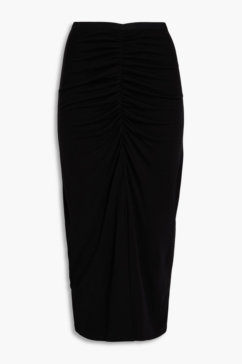Diane Von Furstenberg Callisto Ruched Midi Skirt In Black