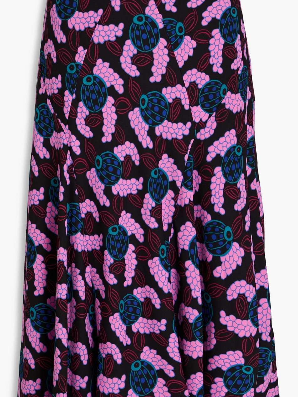 debra printed crepe midi skirt