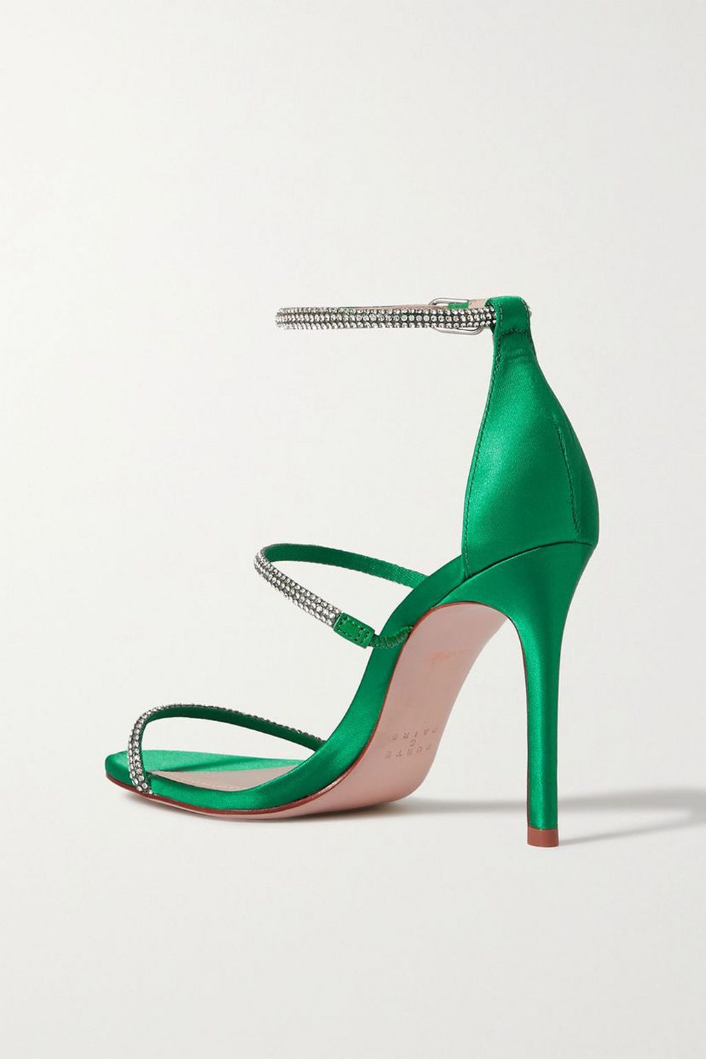PORTE & PAIRE Crystal-embellished satin sandals