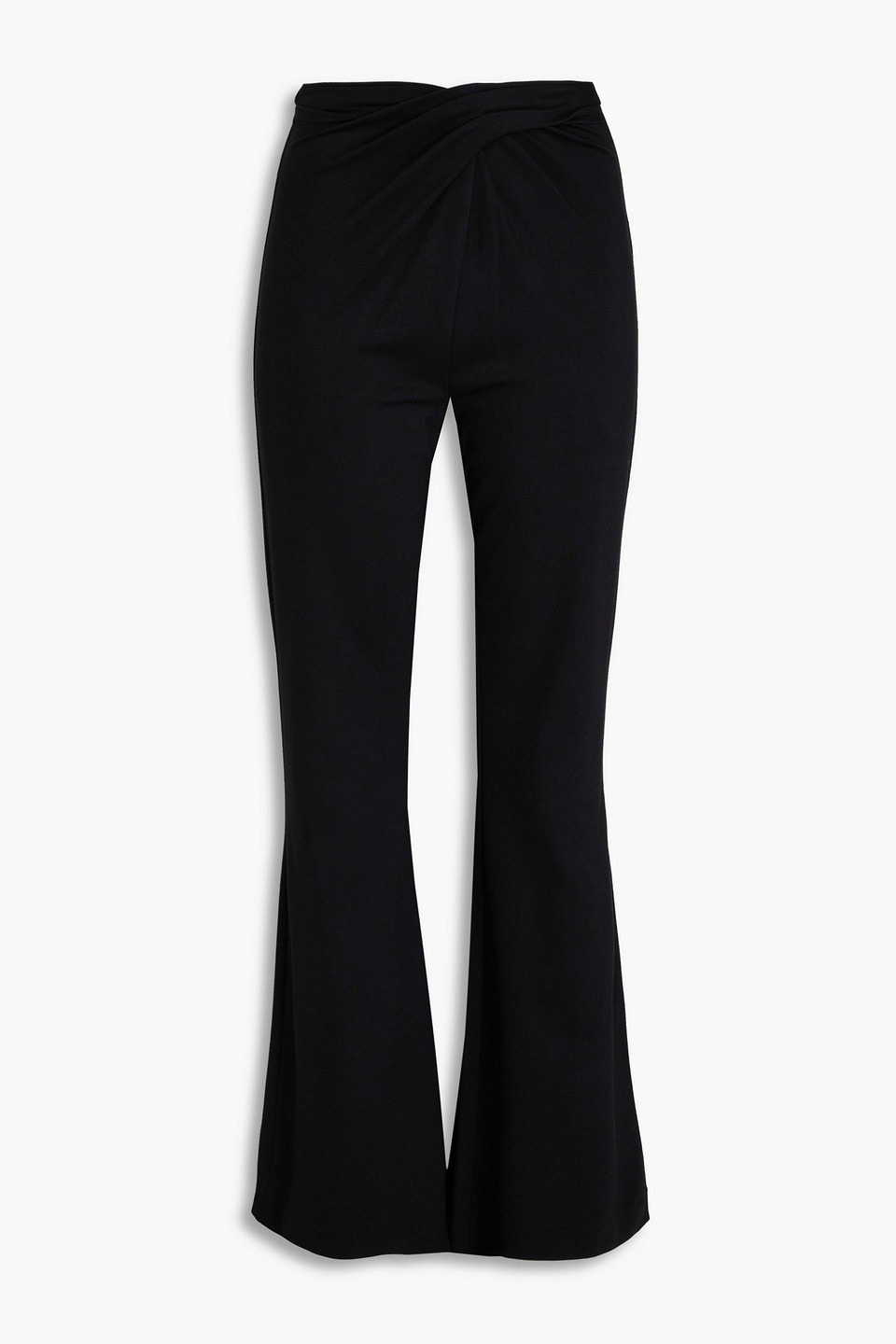 Diane Von Furstenberg Leigh Twisted Stretch-jersey Flared Pants In Black