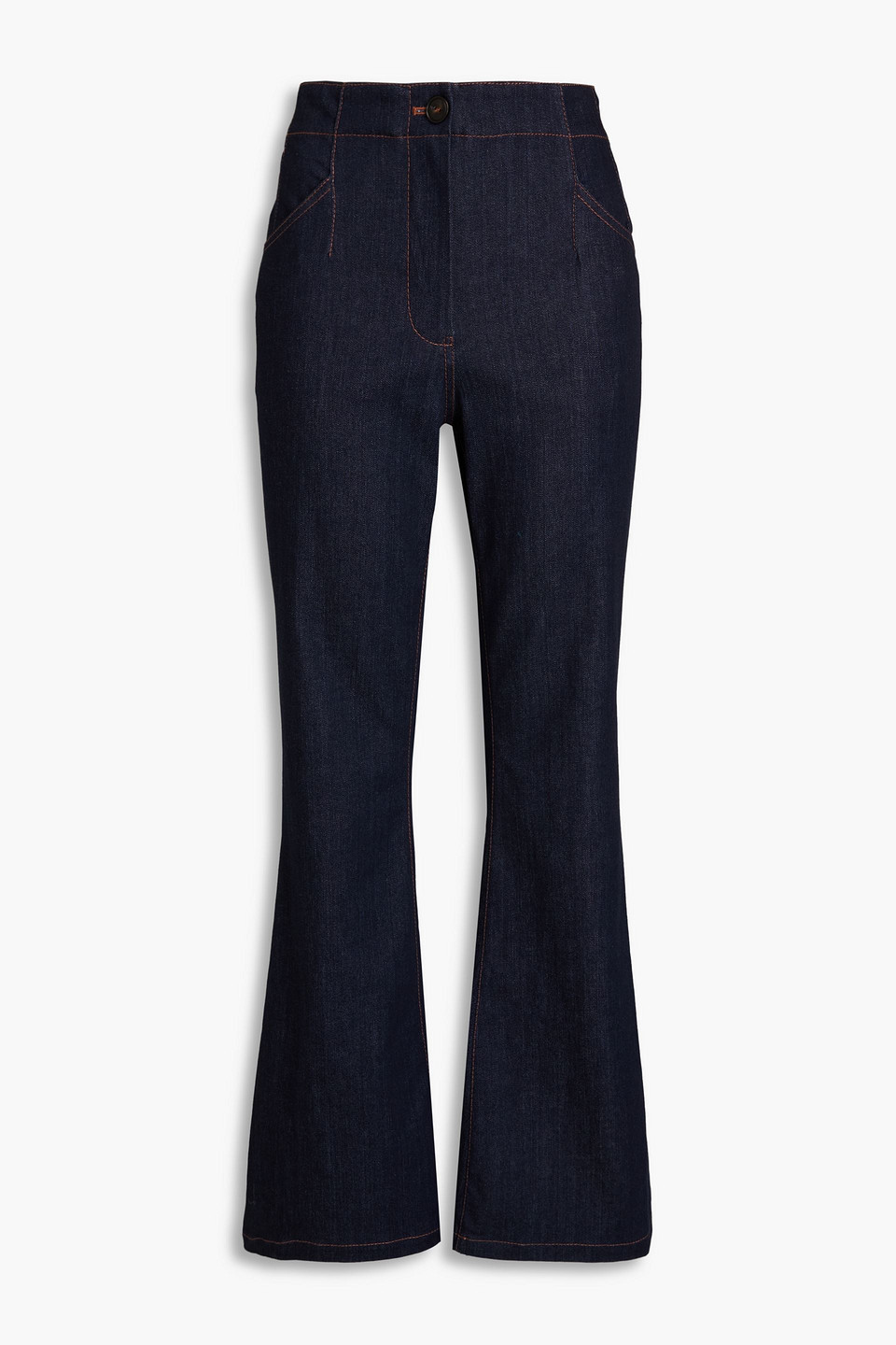 Diane Von Furstenberg High-rise Flared Jeans In Dark Denim