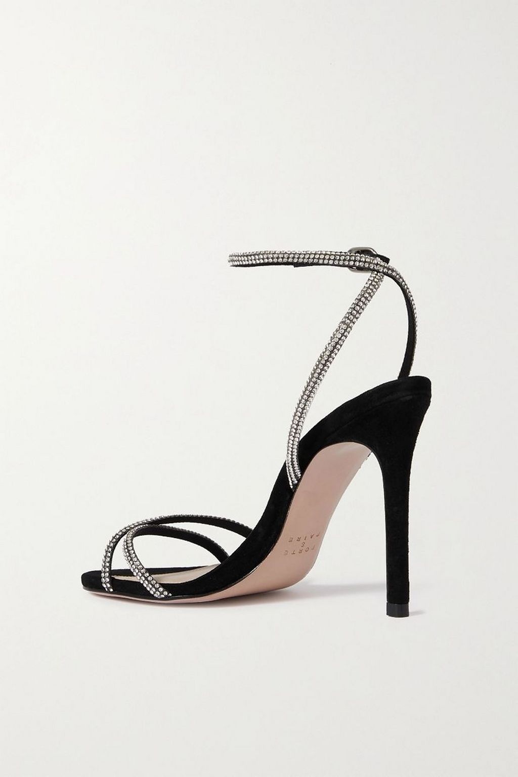 PORTE & PAIRE Crystal-embellished suede sandals