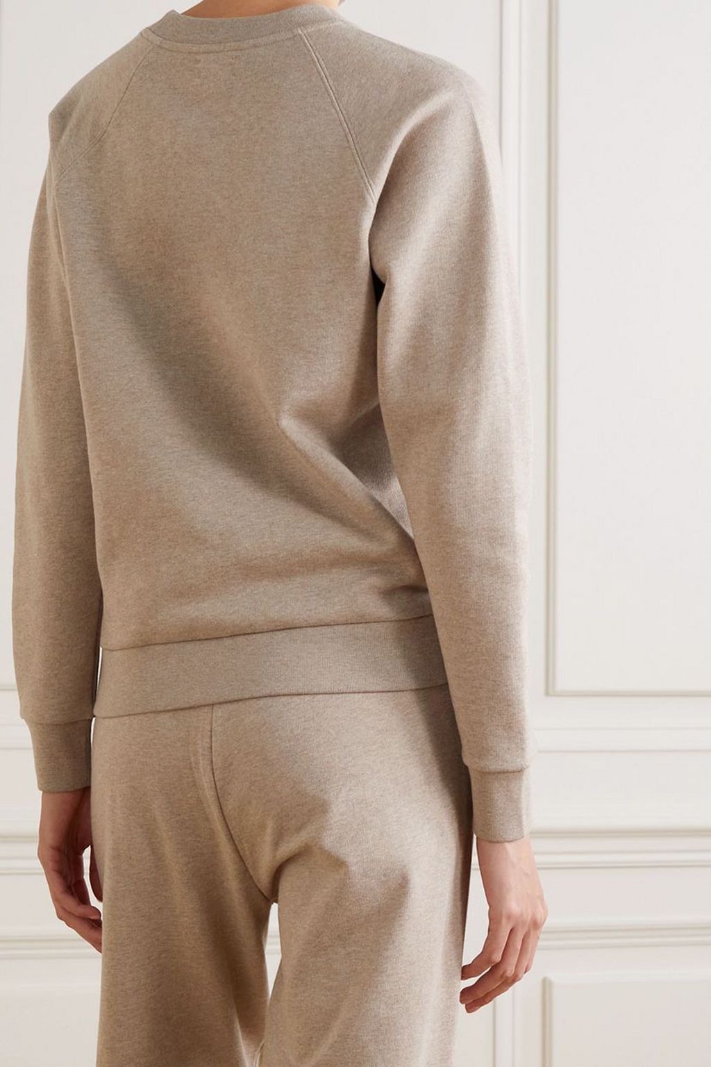 TORY SPORT Appliquéd French cotton-terry sweatshirt