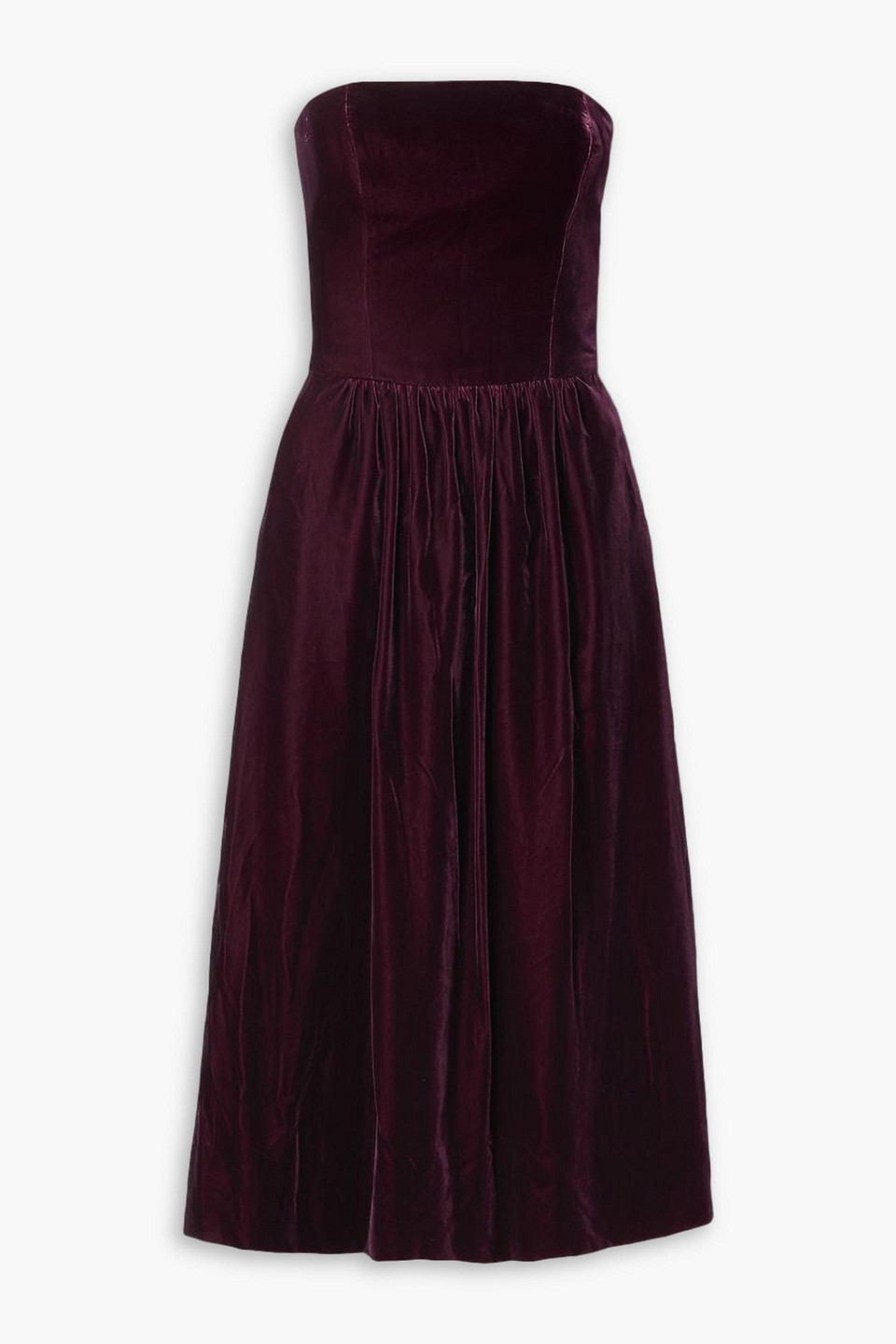 Ralph Lauren Jair Strapless Velvet Midi Dress
