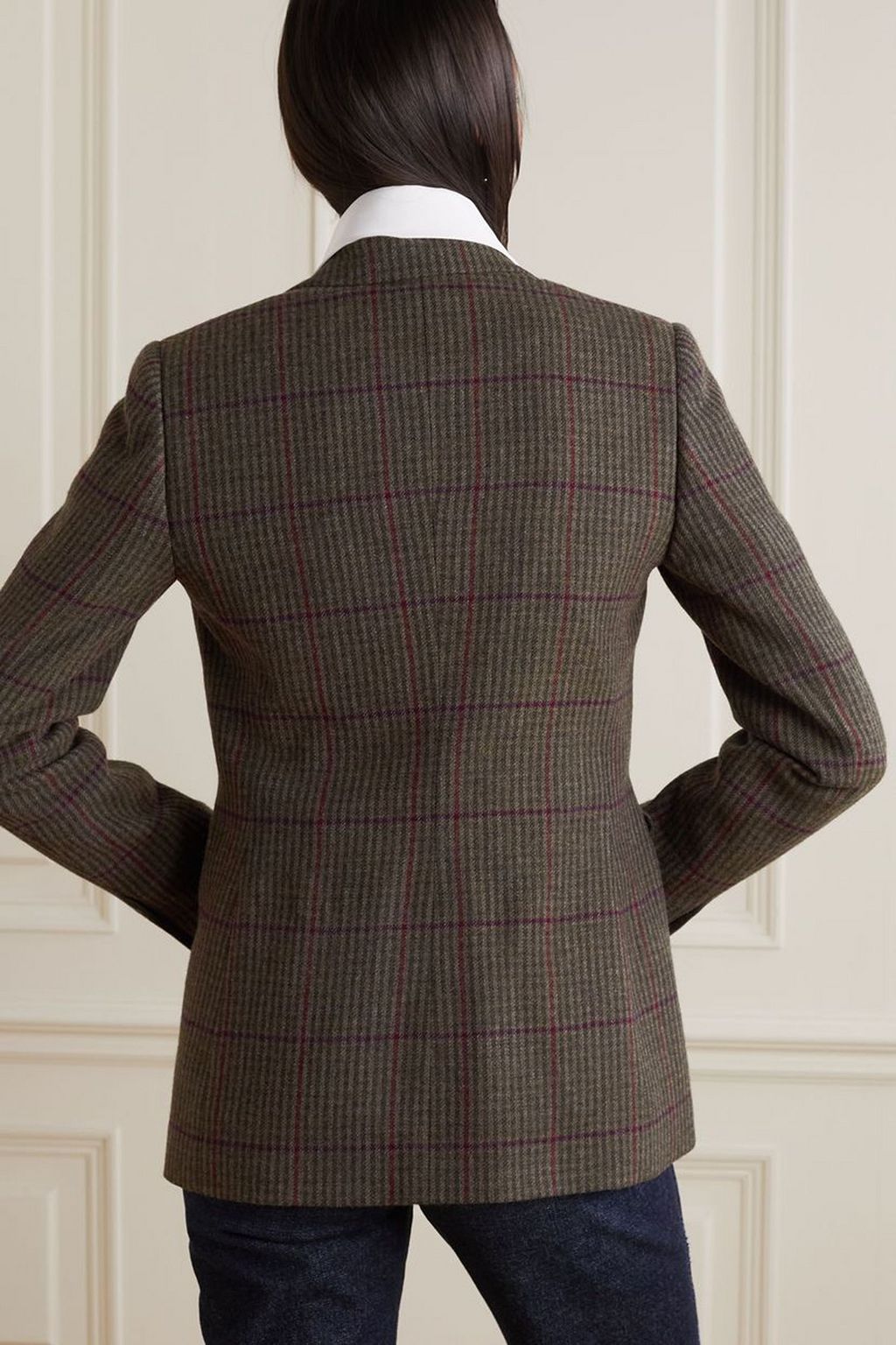 RALPH LAUREN PURPLE LABEL Parker checked wool and cashmere-blend blazer