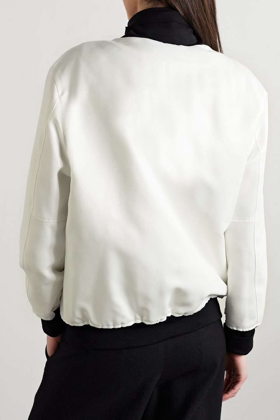 RALPH LAUREN EMORY EMBELLISHED SATIN BOMBER JACKET 