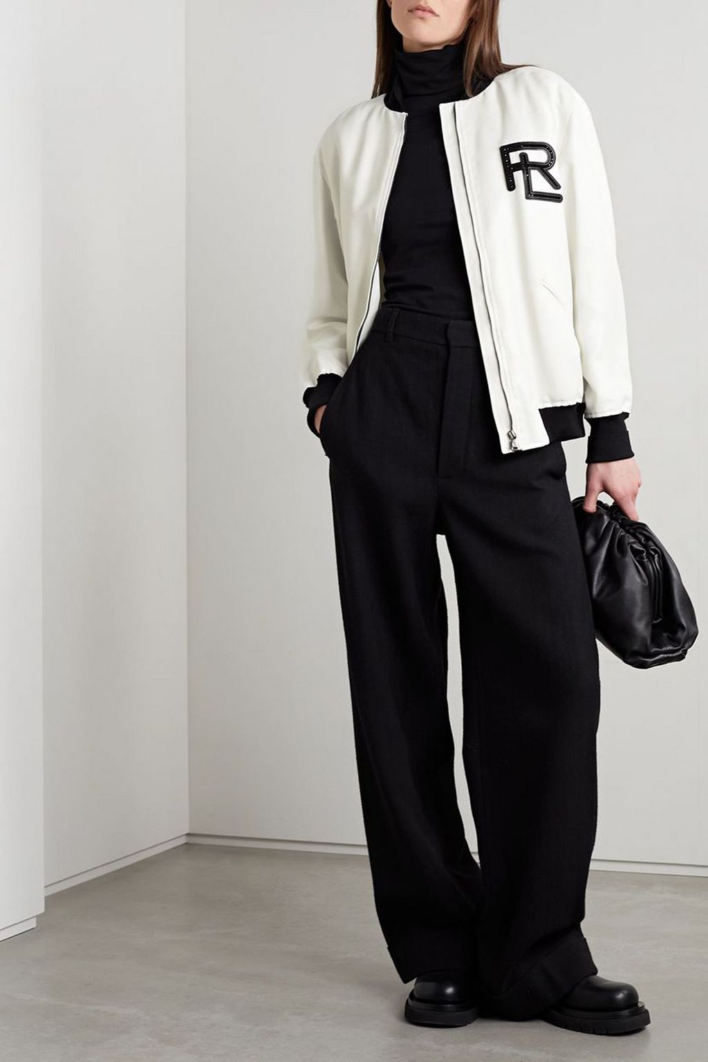RALPH LAUREN COLLECTION Emory embellished satin bomber jacket