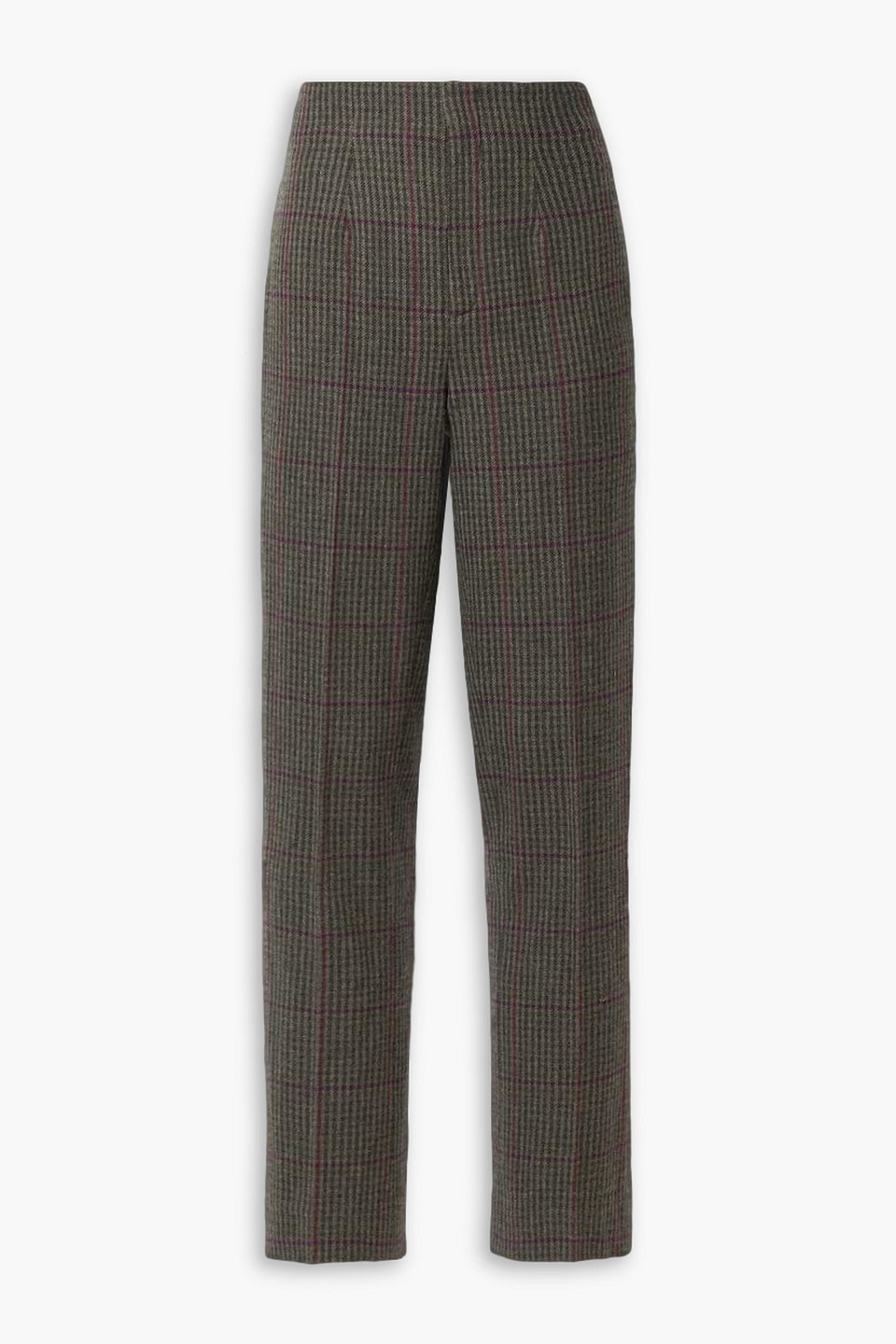 Ralph Lauren Alisanne Checked Wool And Cashmere-blend Slim-leg Pants