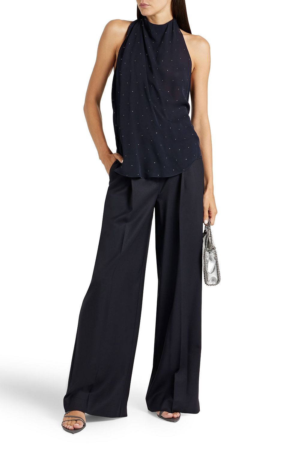 A.L.C. Amelia crystal-embellished silk-chiffon top