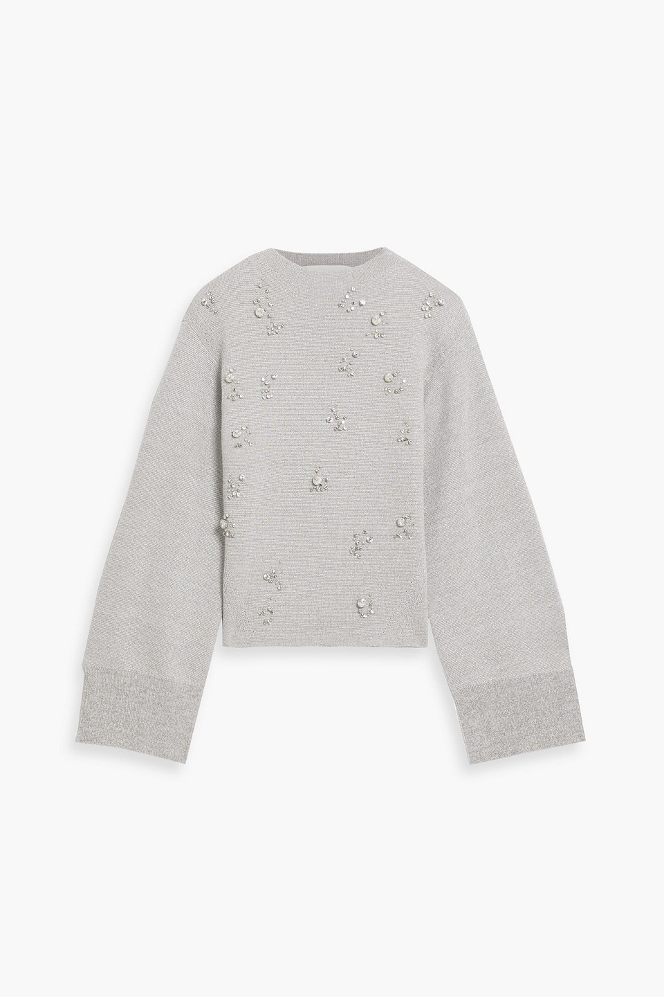 3.1 Phillip Lim Embellished Metallic Wool-blend Sweater In Light Gray