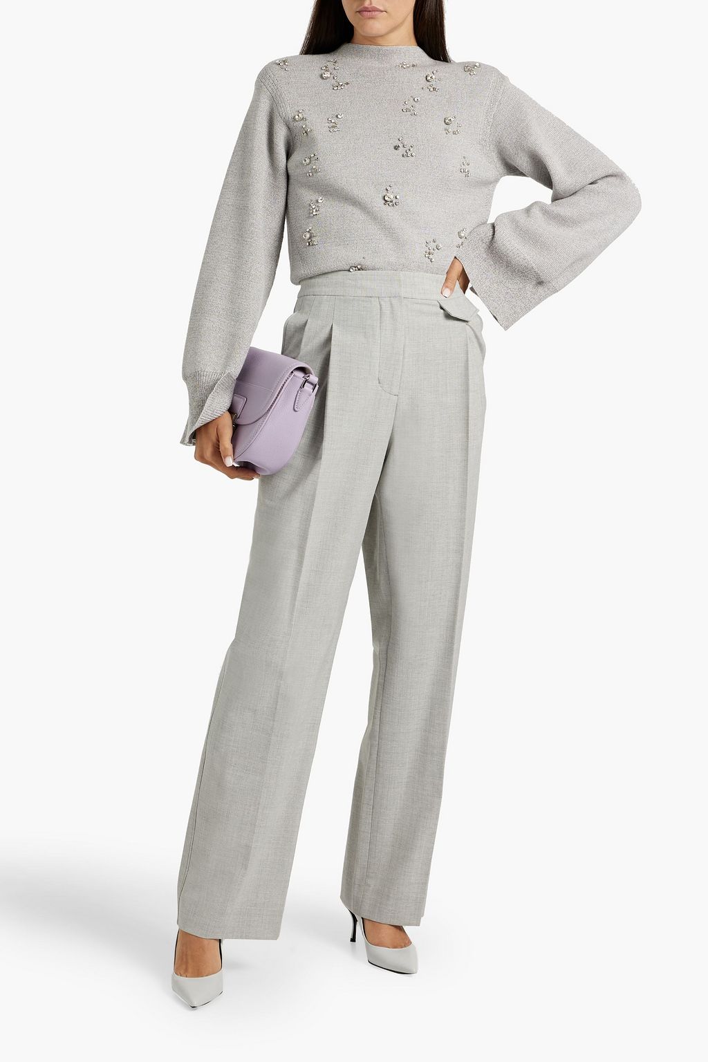3.1 PHILLIP LIM Embellished metallic wool-blend sweater