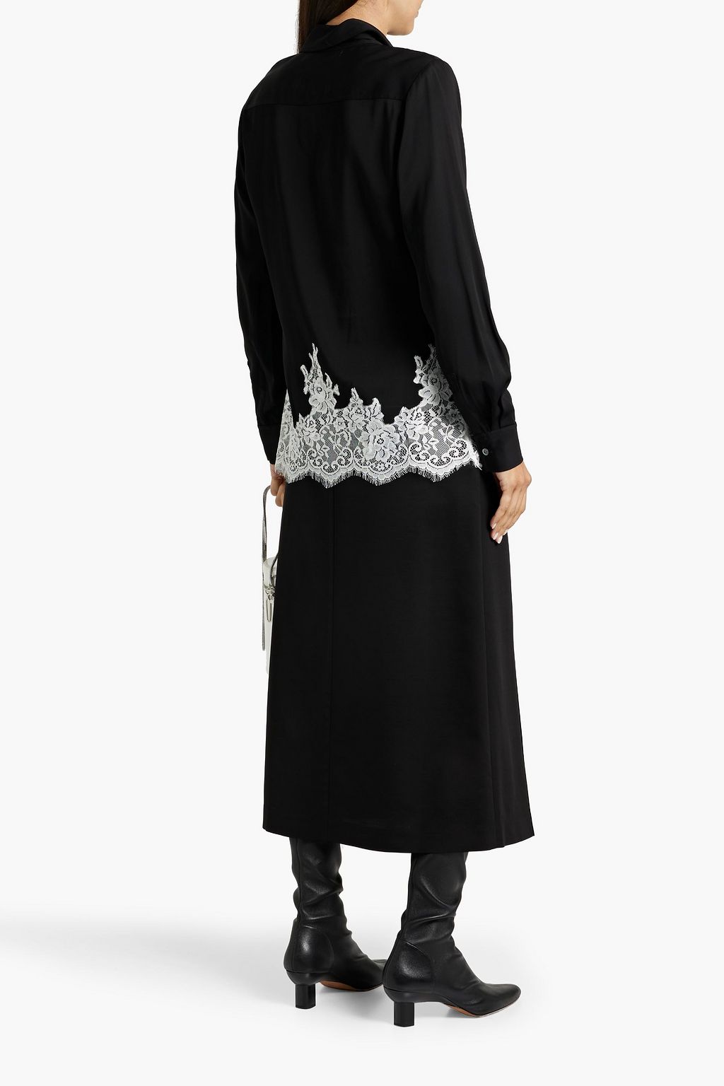 3.1 PHILLIP LIM Lace-trimmed crepe shirt