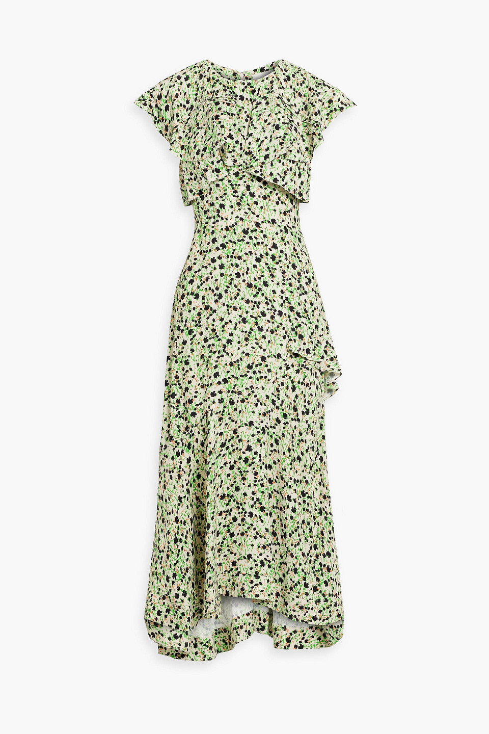 3.1 Phillip Lim Ruffled Floral-print Crepe Midi Dress In Green