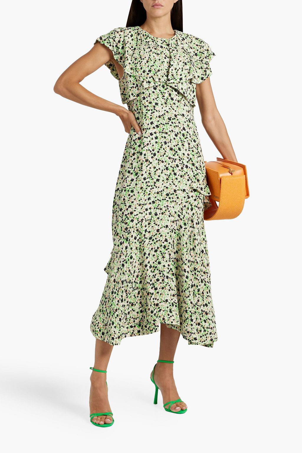 3.1 PHILLIP LIM Ruffled floral-print crepe midi dress
