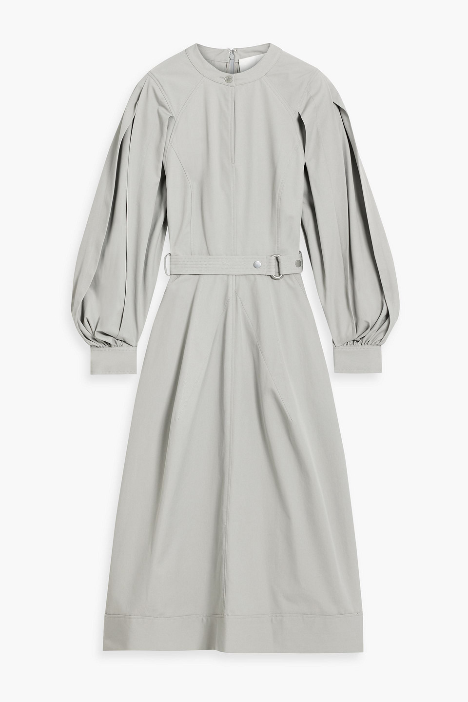 3.1 Phillip Lim Belted Cotton-poplin Midi Dress In Stone