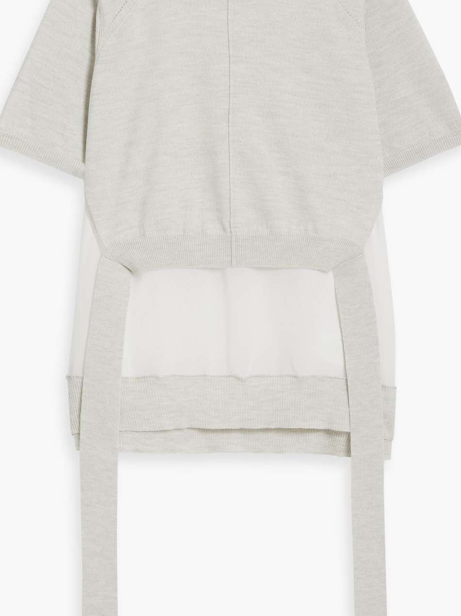 chiffon and wool-blend top