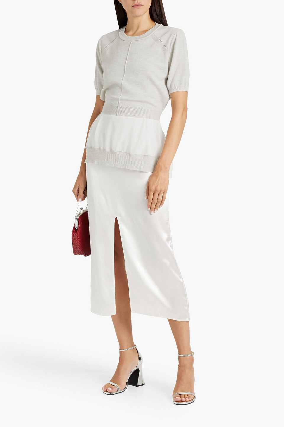 3.1 PHILLIP LIM CHIFFON AND WOOL-BLEND TOP