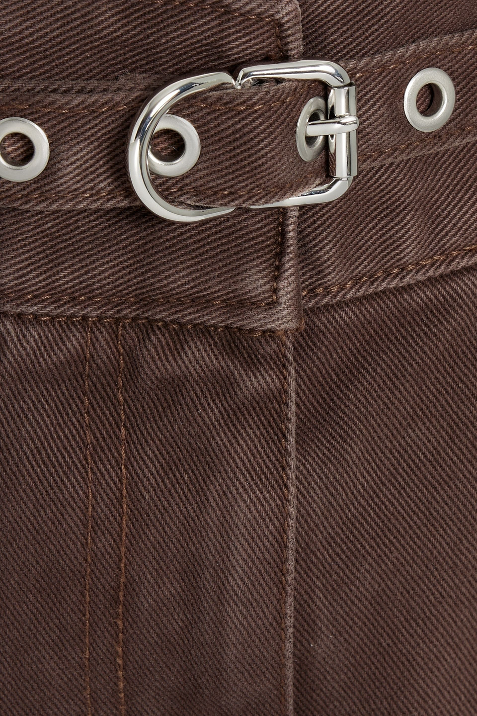 3.1 Phillip Lim Belted Denim Midi Skirt In Chocolate