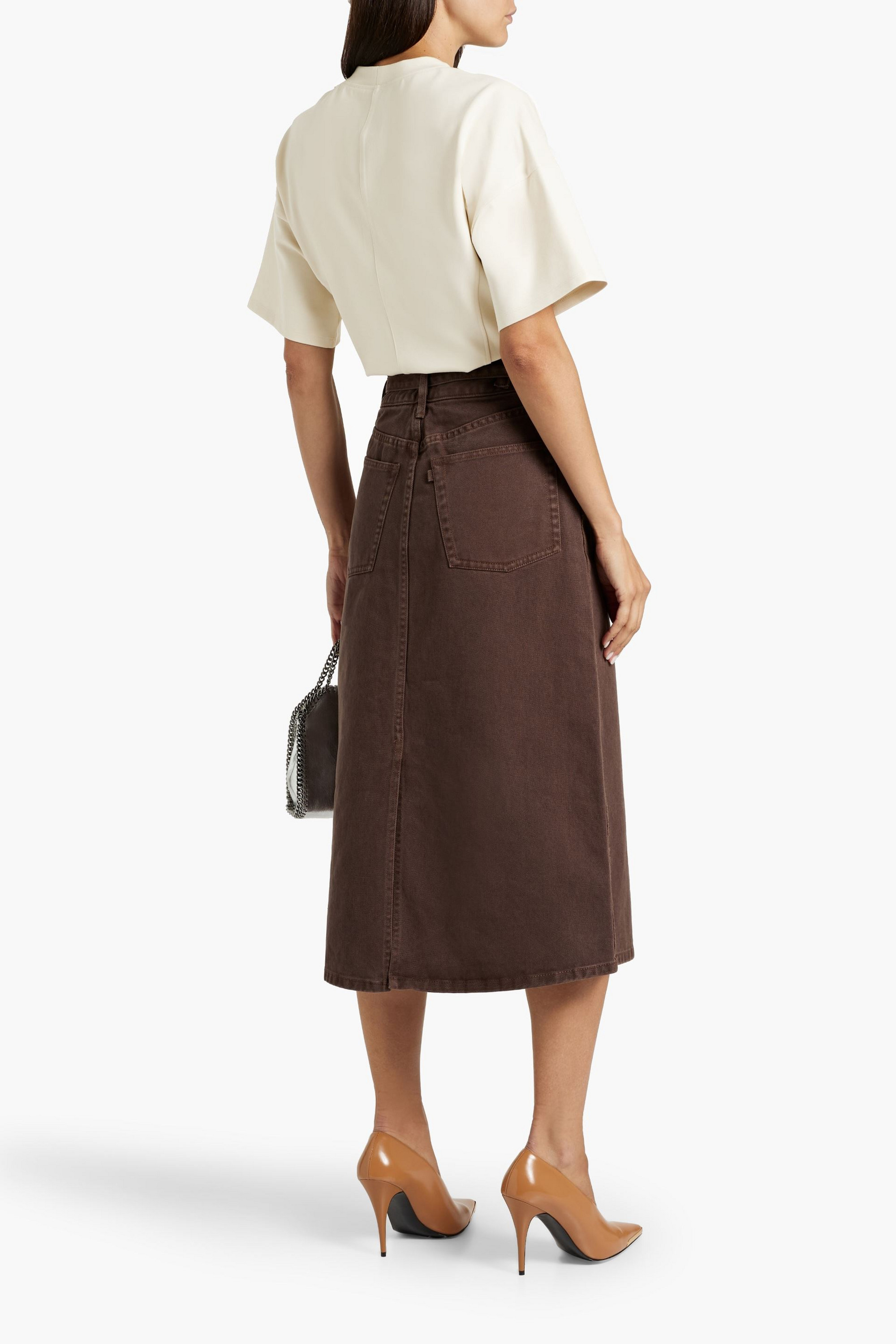 3.1 Phillip Lim Belted denim midi skirt thumbnail