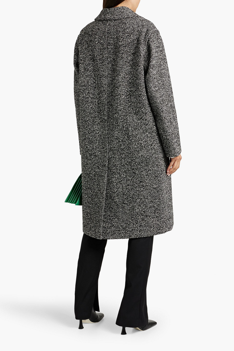 3.1 Phillip Lim Tweed Coat In Black