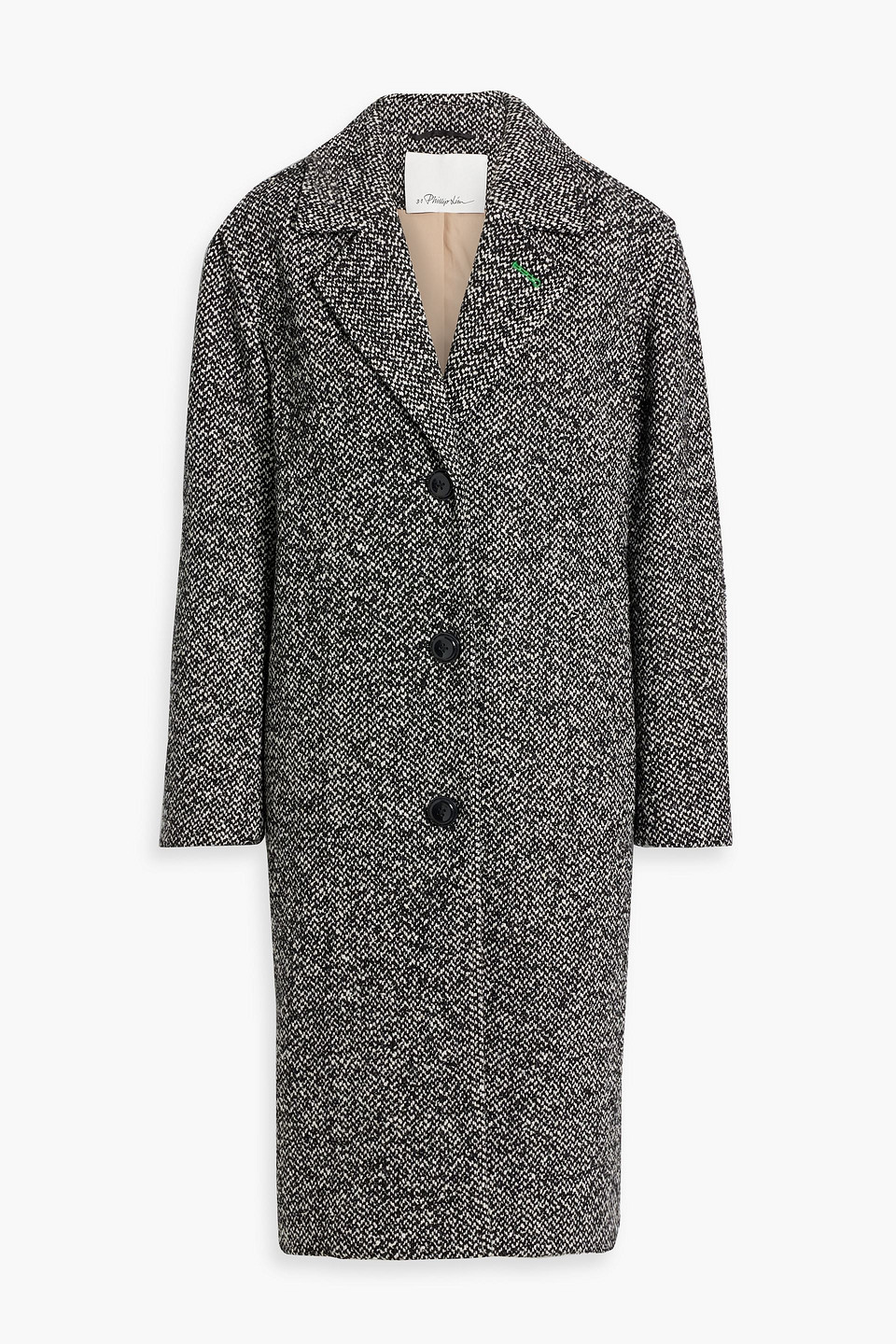 3.1 Phillip Lim Tweed Coat In Black