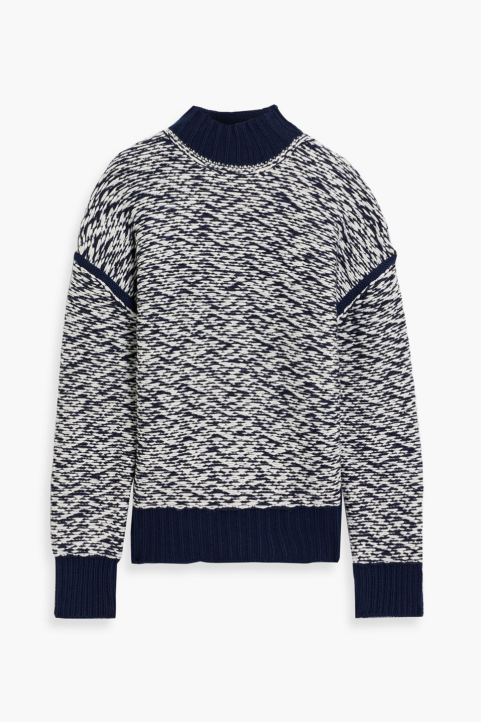 3.1 Phillip Lim High-neck Jacquard Wool Jumper In Navy