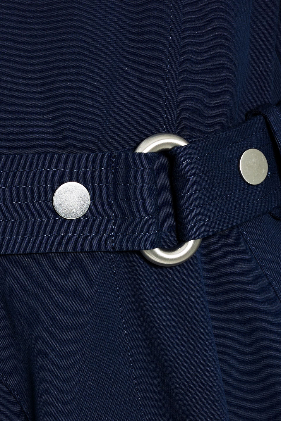 3.1 Phillip Lim Belted Cotton Oxford Midi Dress In Navy