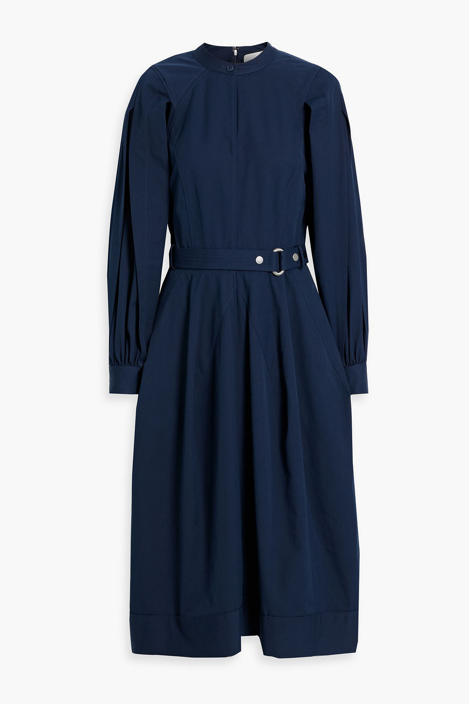 3.1 Phillip Lim Belted Cotton Oxford Midi Dress In Navy