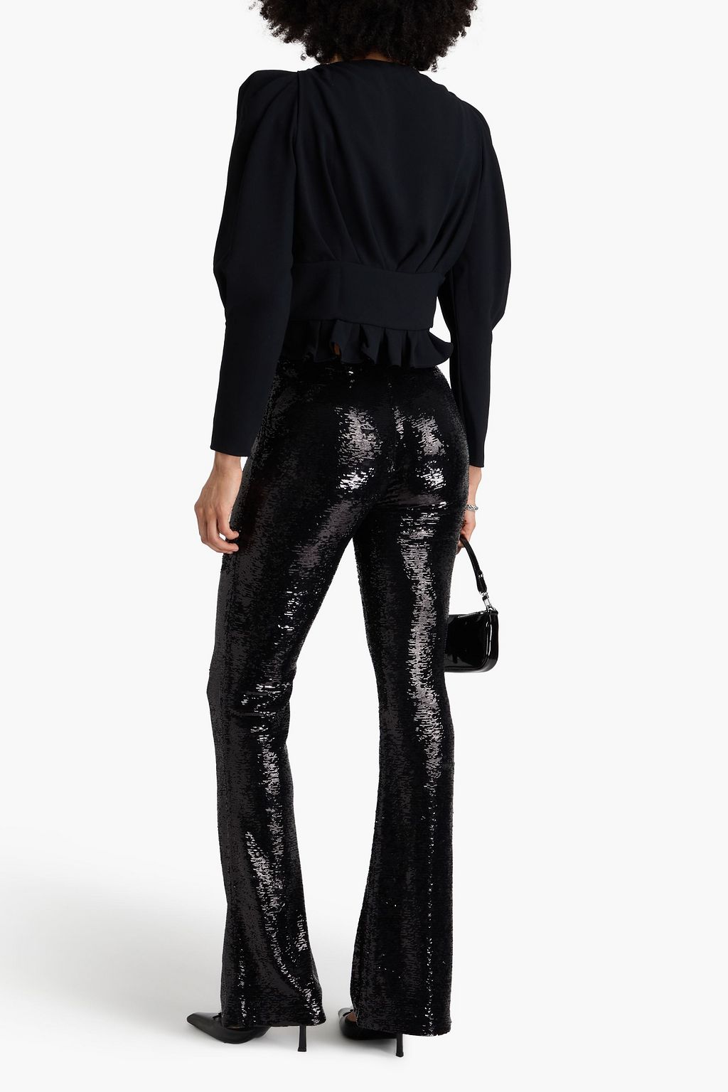 IRO Wrap-effect pleated crepe top