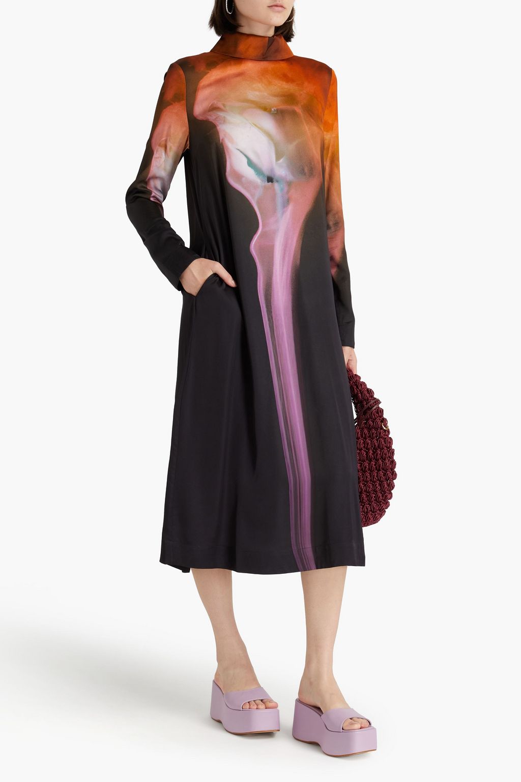 STINE GOYA Millie printed satin midi dress