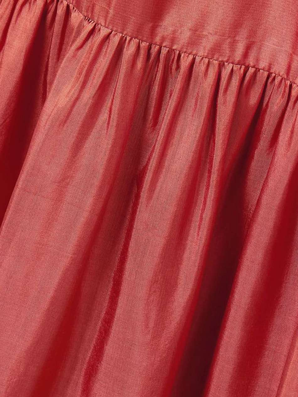 kyle gathered corded silk-satin midi dress