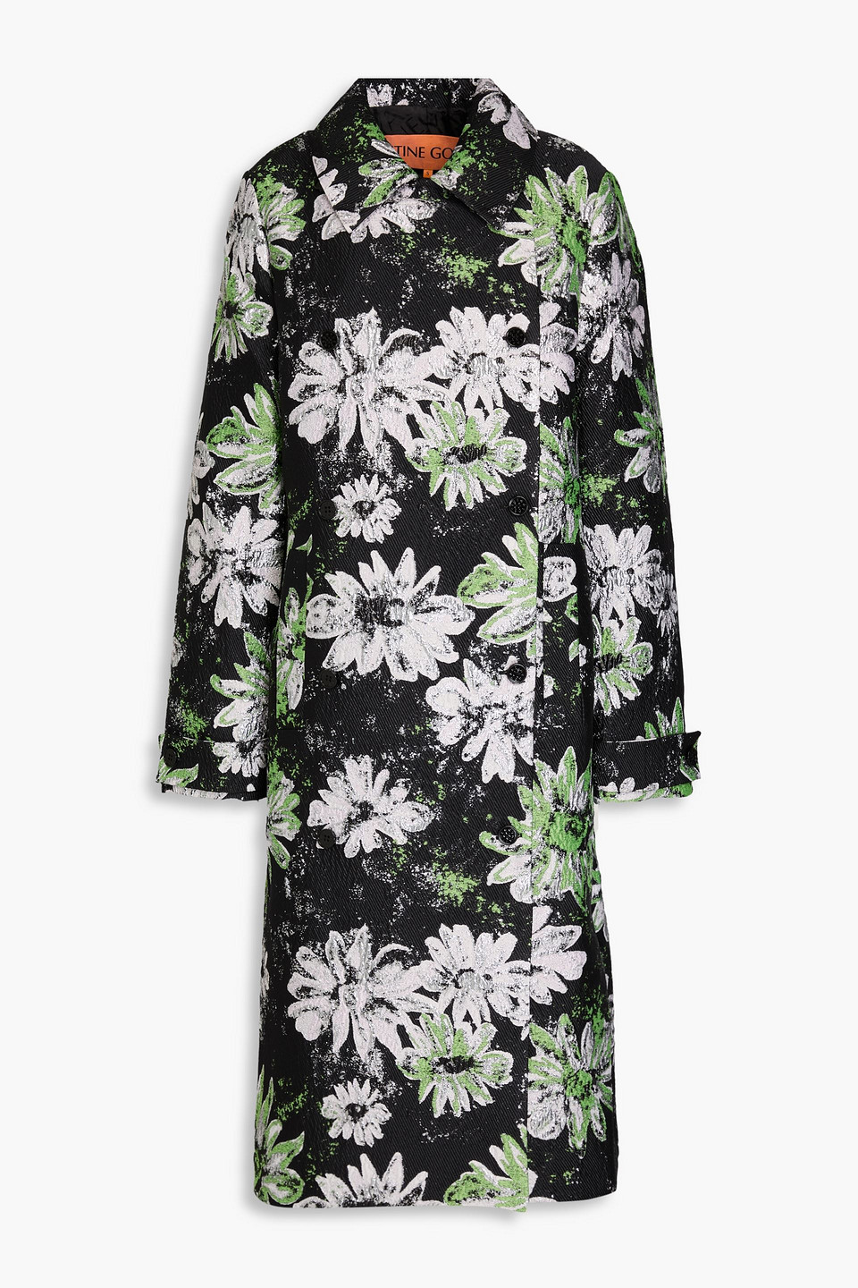STINE GOYA WESSI DOUBLE-BREASTED METALLIC BROCADE COAT